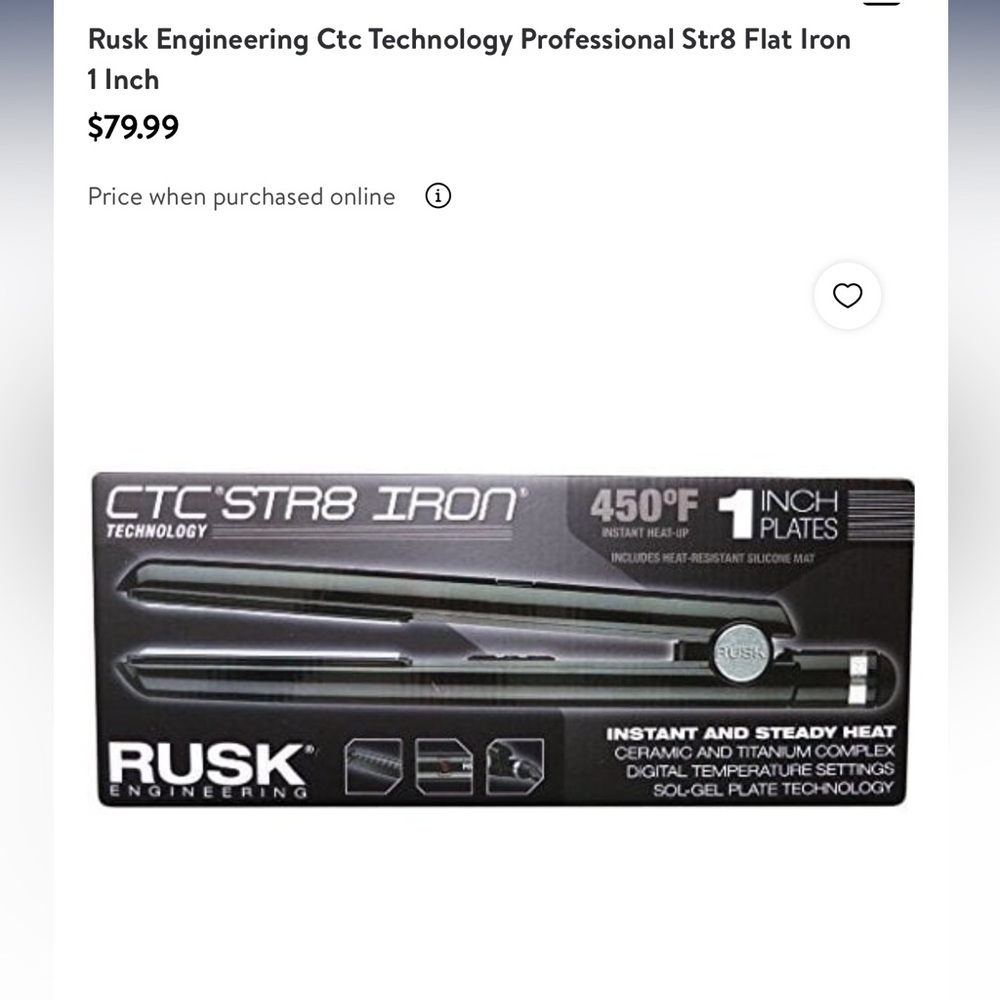 Rusk Rsk686 Professional Str8 Titanium-Infused Ceramic Flat Iron